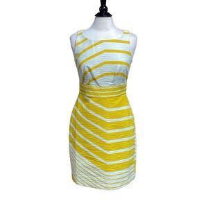 The Limited Mustard & Cream Sleeveless Dress Size 8